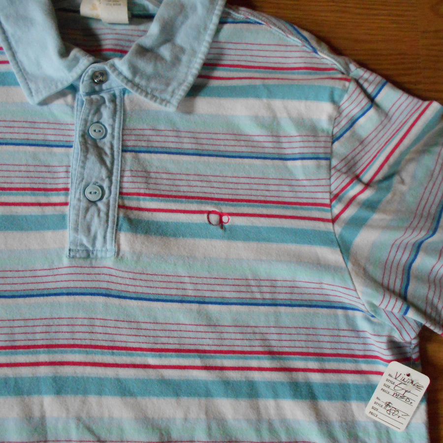 Vintage Op collared horizontal stripe knit