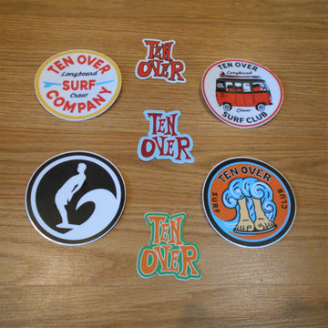 Ten Over Surf Company Sticker Pack