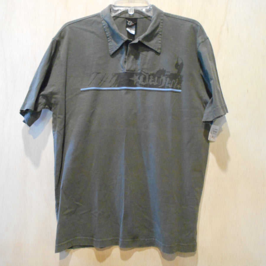 Da Hui Vintage Collared Knit Pullover Dark Gray/Blue