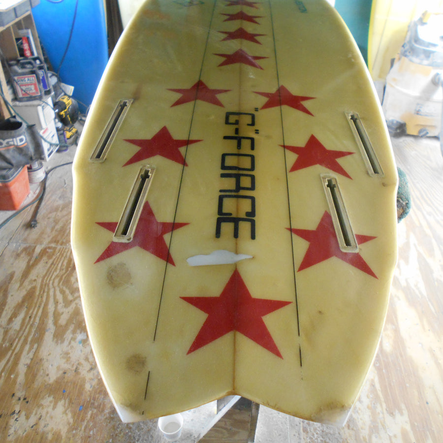 G-Force Vintage Double Wing Swallow Tail Quad Fin 6'5