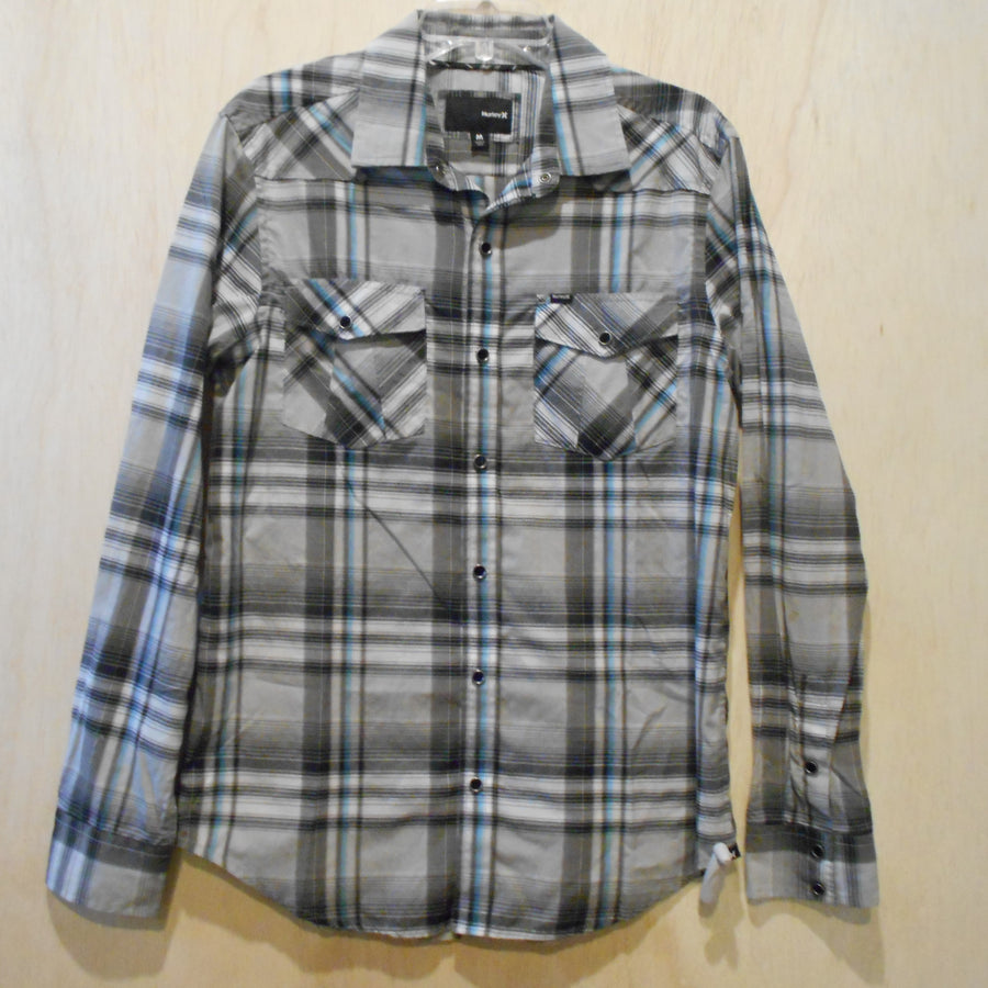 Hurley Vintage Western Plaid Long Sleeve Button-Up Shirt