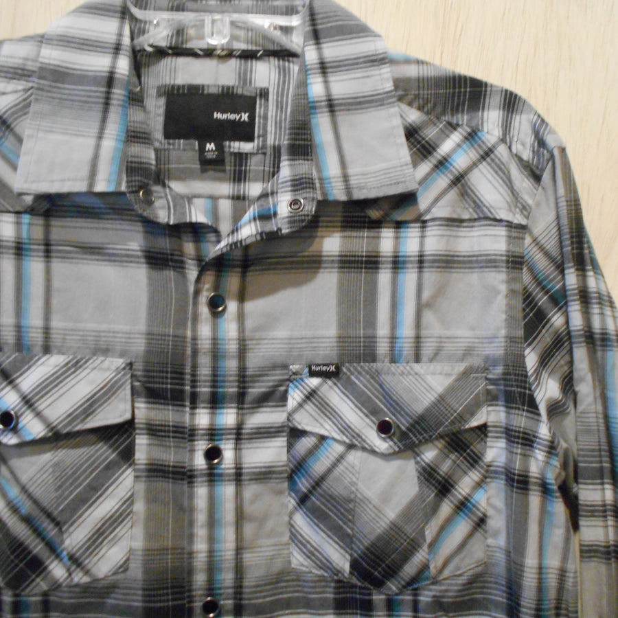 Hurley Vintage Western Plaid Long Sleeve Button-Up Shirt