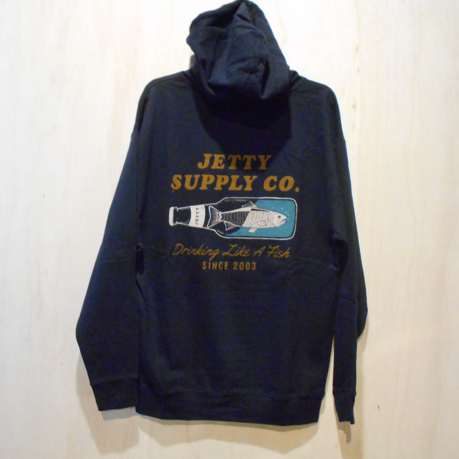 Jetty Drinkfish Hoodie - Navy - Size M