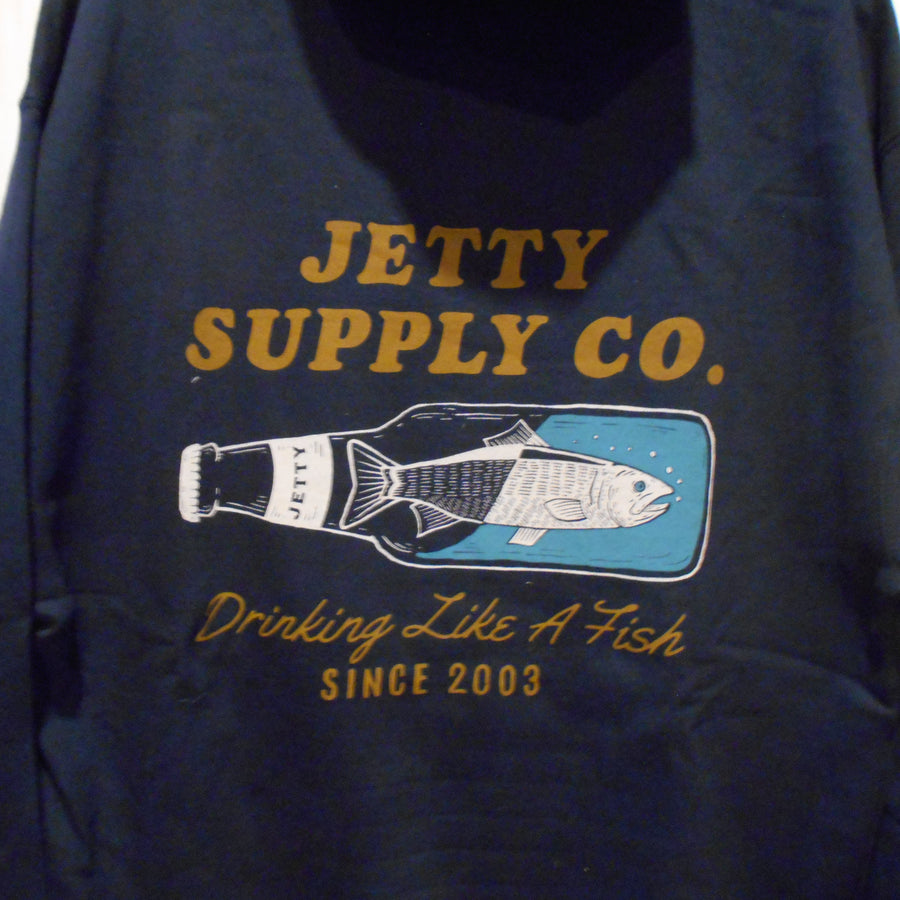 Jetty Drinkfish Hoodie - Navy - Size M