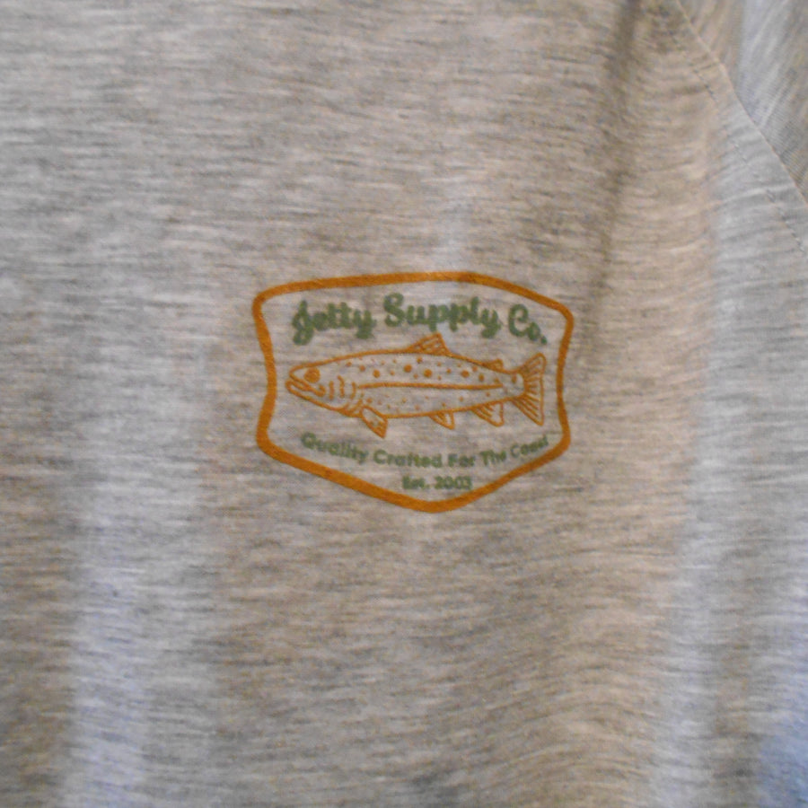 Jetty UV Hooded LST - Heather Grey - SIZE L