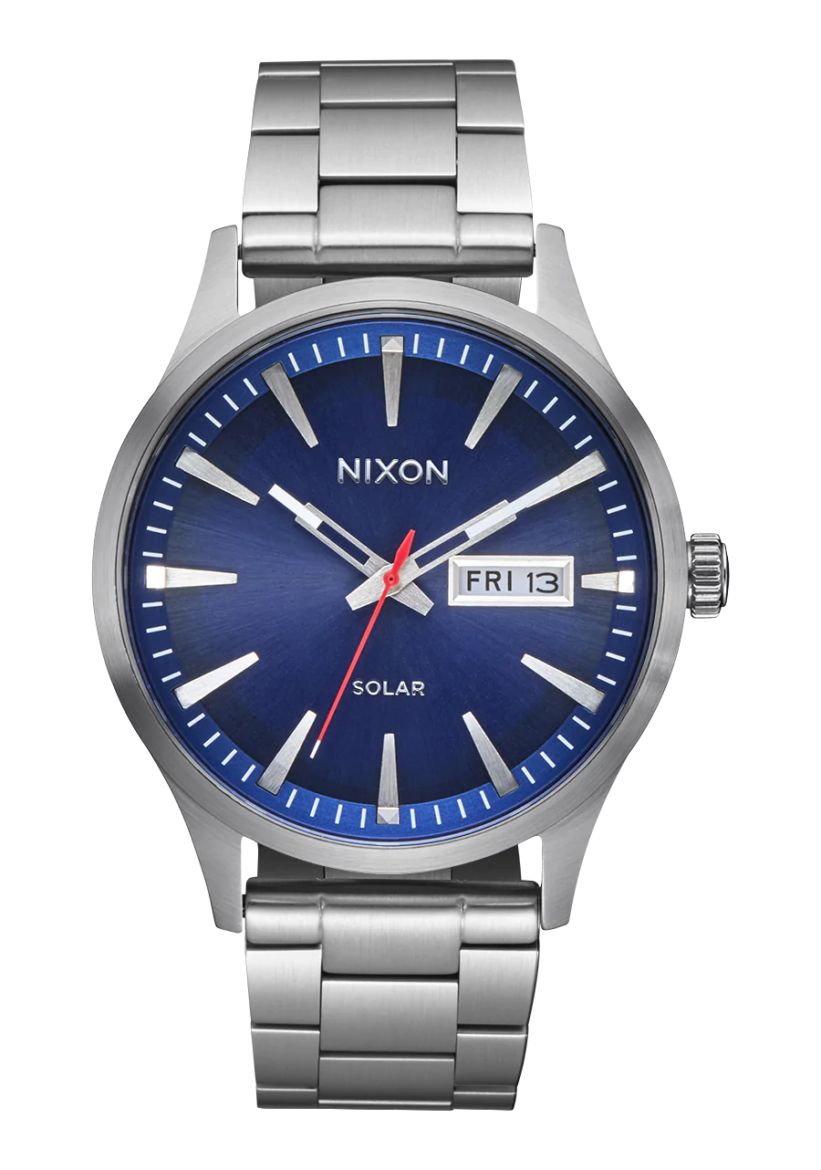 Nixon Sentry Solar Stainless Steel Navy Sunray/Silver