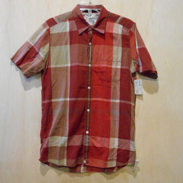 Quiksilver Vintage Madras Plaid Button-Up Short Sleeve Woven