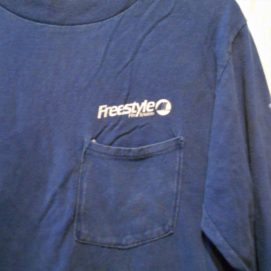 Freestyle Fins Long Sleeve Vintage Shirt - Navy