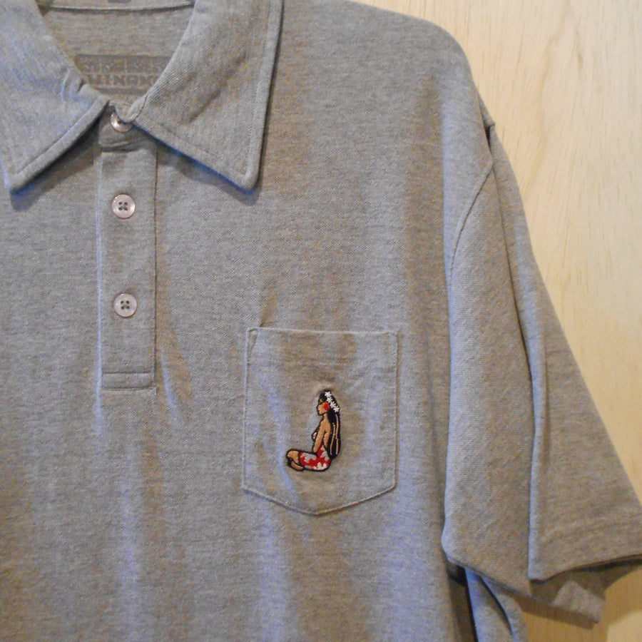 Hinano Short Sleeve Polo-Heather Grey