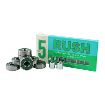 Rush Skateboard Bearings 8mm ABEC 5 Skateboard Bearings - includes spacers
